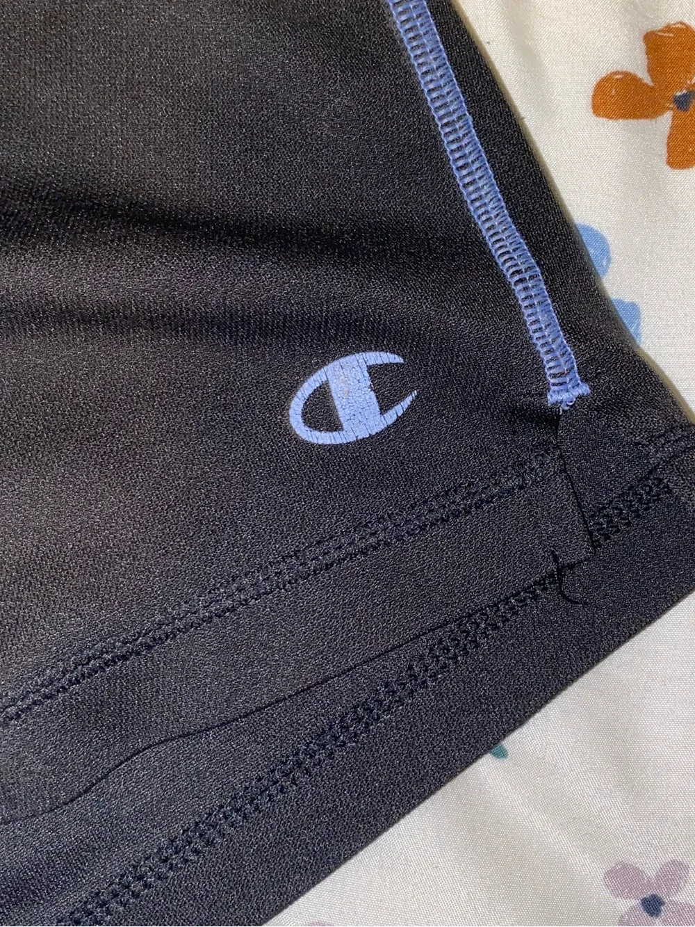 [FWP] Champion black athletic shorts with light purple / blue detailing